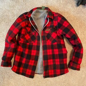 Stillwater Supply Co Sherpa lined plaid jacket
